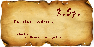 Kuliha Szabina névjegykártya